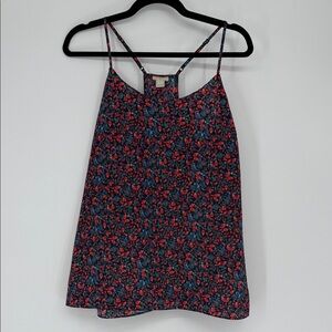J.Crew Floral Racerback Cami Tank Top Size 12 Lightweight Blouse